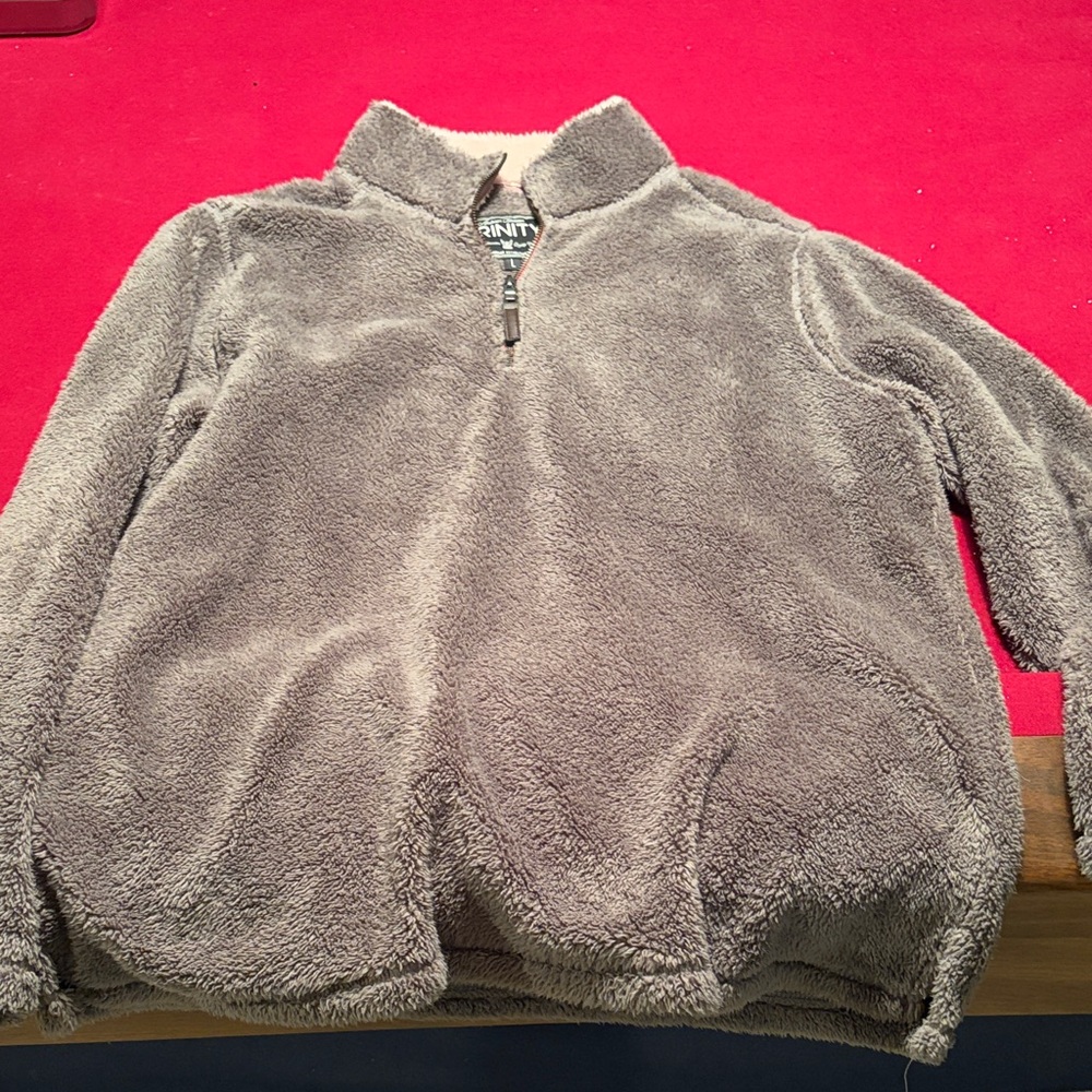 Trinity Cozy Gray Fleece Pullover
